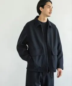 【タグ付き新品】niko and... ウーリーテックジップブルゾン 紺 L