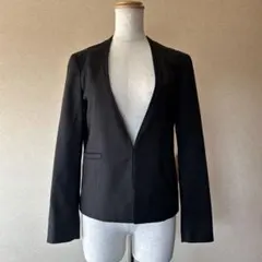 デミルクスビームス　ブラック ノーカラージャケット