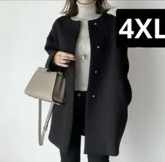 ジャケット レディース ノーカラー コート ロングコート ミディ丈