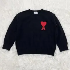 ✨極美品✨ AMI PARIS アミパリス ハート A ニット コットン L 黒