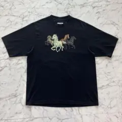 【美品】KENZO 半袖Tシャツ ホースプリント ブラック 黒 M ポルトガル製のサムネイル