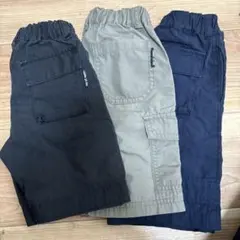 コムサイズム ハーフパンツ 3点セット 黒 カーキ ネイビー