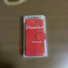 iPhone 6/6s用 手帳型ケース 赤