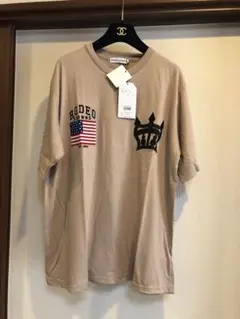 RODEO CROWNS アメリカンワッペン半袖Tシャツ ベージュ