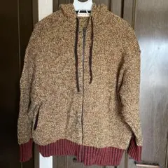 UNIQLO✖︎MARNI フード付きニットパーカー ブラウン系