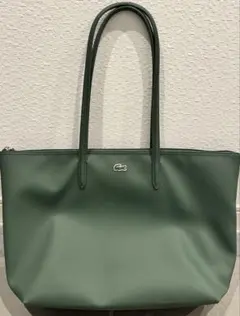 LACOSTE グリーン プチピケ ラージ トートバッグ