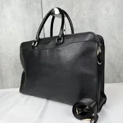 美品 COACH レザー ビジネスバッグ 2way 斜め掛け ファスナー 黒のサムネイル