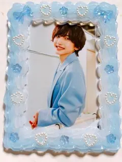 L版写真 B7サイズ トレカケース ホイップデコ 硬質ケース 推し活 青 水色