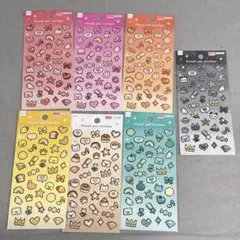 【新品未開封】ダイソー ピクセルアートステッカー 7色セット ドット絵 シール