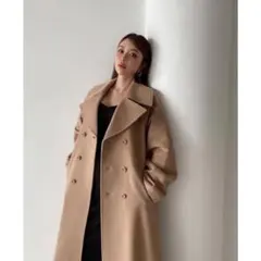 美品✨EIMY ISTOIRE マキシ丈チェスターコート ダブル 女優襟Sのサムネイル
