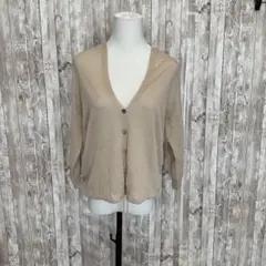RAY CASSIN ベージュ Vネック カーディガン ボタン付き