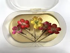 花のデザインのかんざしセット