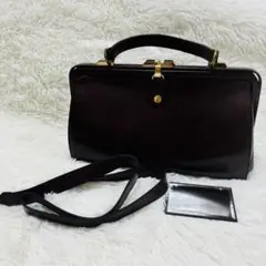 【美品】GOLD PFEIL ボルドー レザー手鏡　ショルダー　ドクターバッグ 美品】GOLD PFEIL ボルドー レザー手鏡 ショルダー ドクターバッグ