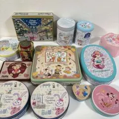 ディズニー　お菓子の空き缶　ダッフィーアンドフレンズ　オラフ　ドナルド　ミニー
