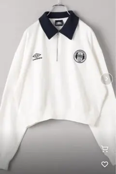 フリークスストア　アンブロ 別注 ハーフジップスウェット　オフホワイト