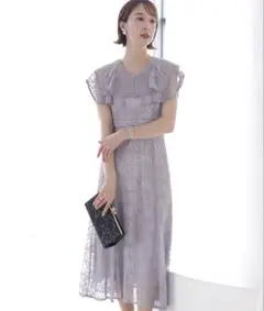 ノースリーブフリルパーティードレス Mサイズ