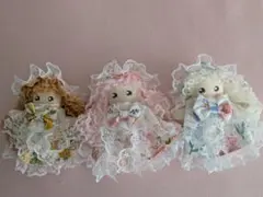 カントリードール　ハンドメイド　　ミニミニドールキーホルダー付き３体セット