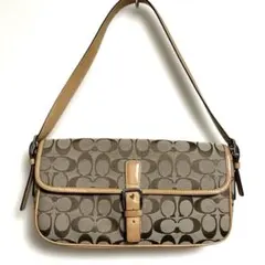 【極美品/ほぼ未使用】Coach ショルダーバッグ ロゴパターン ブラウン