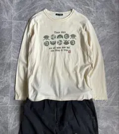90s archive cityboy Y2K 短丈プリントロンTシャツ