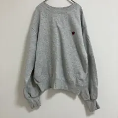 Ungrid ワンポイント　エンブロイダリースウェット　グレー　ハート刺繍