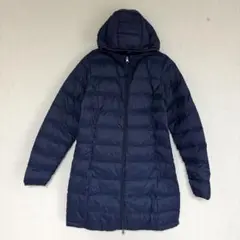 【新品タグ付き】パファーコート フード付き 防水 ネイビー 収納袋付き 細見え