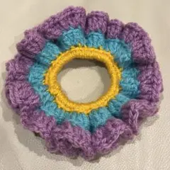 【hallyna】カラフルシュシュ/ハンドメイド/編み物/鍵編み