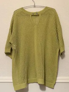 ローリーズファーム　2wayメッシュサマーニットローゲージニット　グリーン