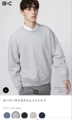オーバーサイズグレー スウェットシャツ