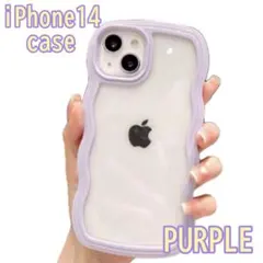 iPhone14ケース カバー パープル クリア トレンド インスタ映え 新品