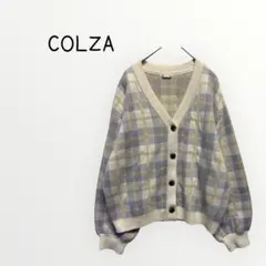 【COLZA 】チェック柄 ニットカーディガン 羽織り