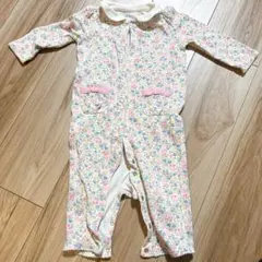 花柄 コットンロンパース 70cm