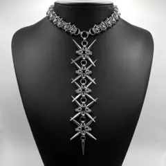 chainmail punk spike necklace grunge y2k - メルカリ
