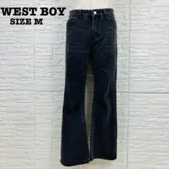 美品 WESTBOY M デニム パンツ ブラック フレア [6401]