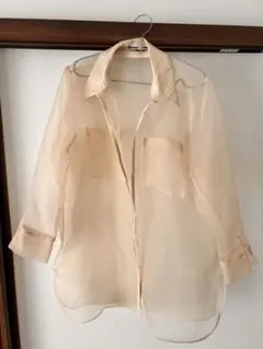 ZARA シースルーシャツ　Lサイズ