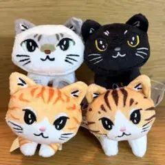 飛び猫　ICE BEANS　ぬいぐるみ　マスコット　猫　4匹セット