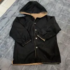 フード付きジャケット ブラック ベージュ（リバーシブル）100センチ
