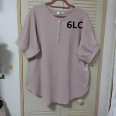 大きいサイズ6LC/ピンク系 ヘンリーネック Tシャツ ♡のサムネイル