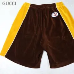 2019SS GUCCI グッチ　ハーフパンツ　ベロア　メンズ　ブラウンのサムネイル