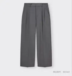 新品　GU タックワイドパンツ XS ダークグレー