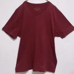 TOPVALU Vネック 半袖 Tシャツ XL ボルドー レッド 美品のサムネイル