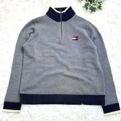 トミーヒルフィガー 1/4ジップニットセーター メンズ