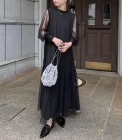 capricieux le'mage チュールハイネックワンピース