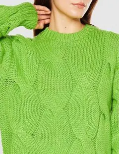 【oggi掲載】FRAY I.D ケーブルニット オーバーサイズ グリーン