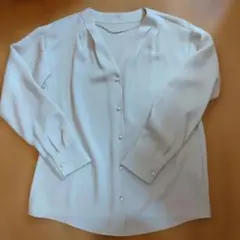 GU クリーム色 長袖シャツ S