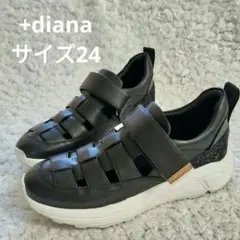 プラスダイアナ グルカサンダル 厚底 ブラック グリッター ベロクロ 24のサムネイル