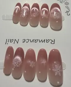 ピンク 雪の結晶 ネイルチップ 10個セット セール品