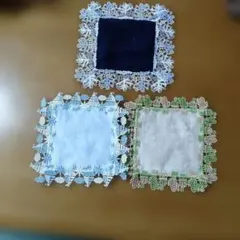 新品】近沢レース　プチガチャタオル　ハンカチ3枚セット ②