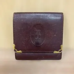 カルティエ　マスト　ドゥ　コインケース　ボルドー