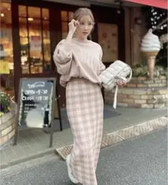 最終値下げ エイミーイストワール ギンガムチェックセットアップ