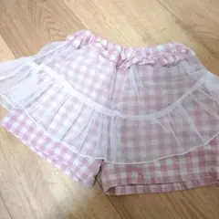 futafuta　フタフタ　パンツ　キュロット　100cm　ピンク　チェック